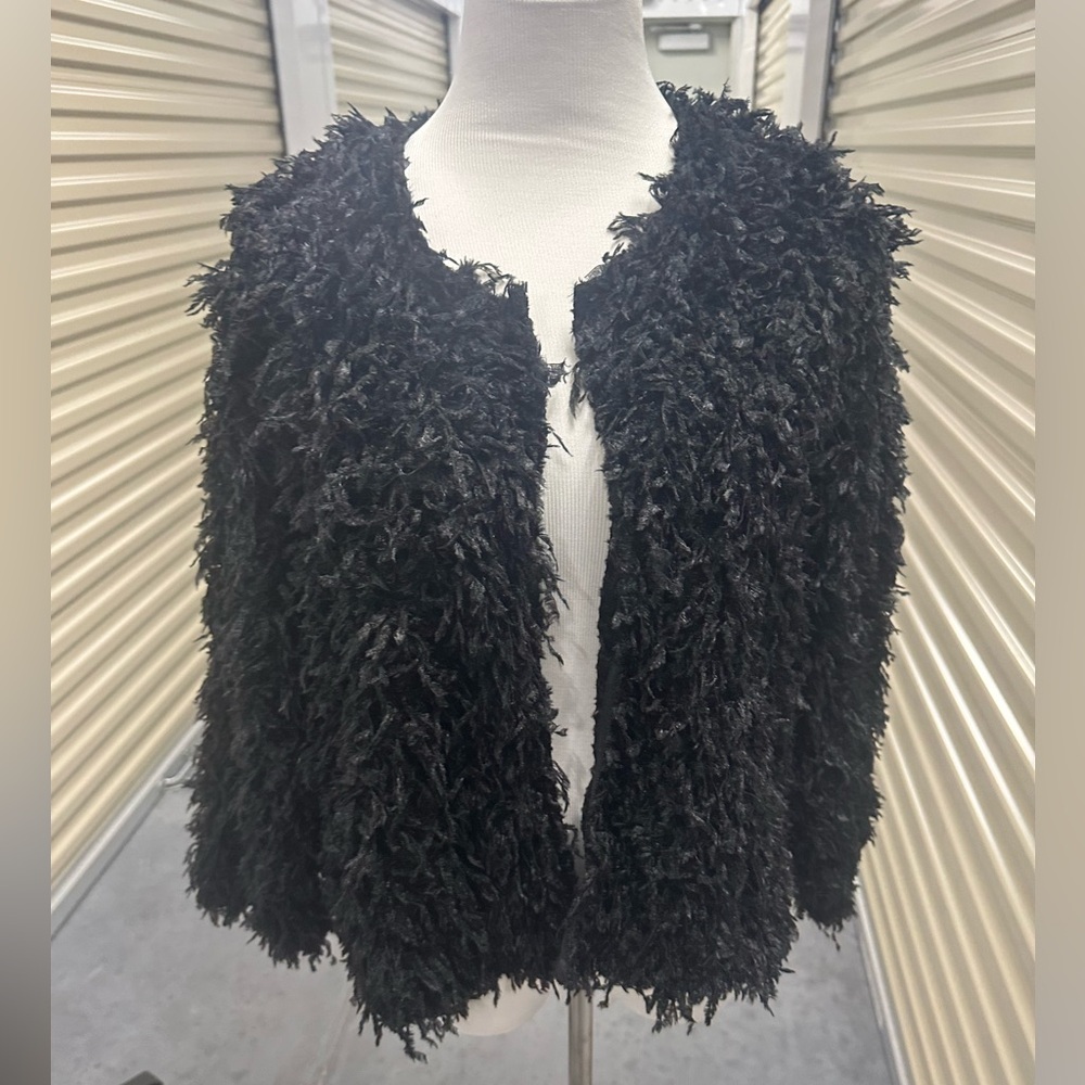 LC Lauren Conrad Black Fuzzy Sweater